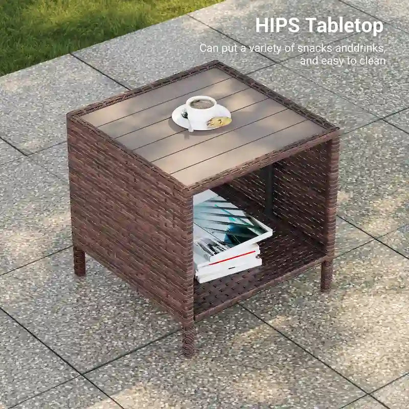 Ensemble de canapé d'extérieur modulable LIVOOSUN 8 pièces avec fauteuil à bascule pivotant, en osier marron et pouf