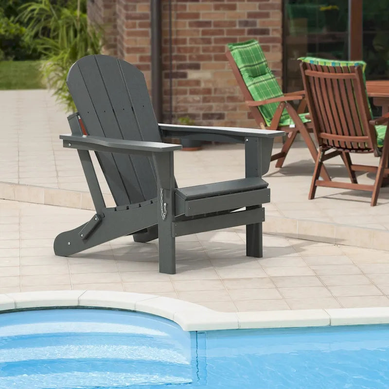 Fauteuil Adirondack d'extérieur en polyéthylène – Pliable tout temps