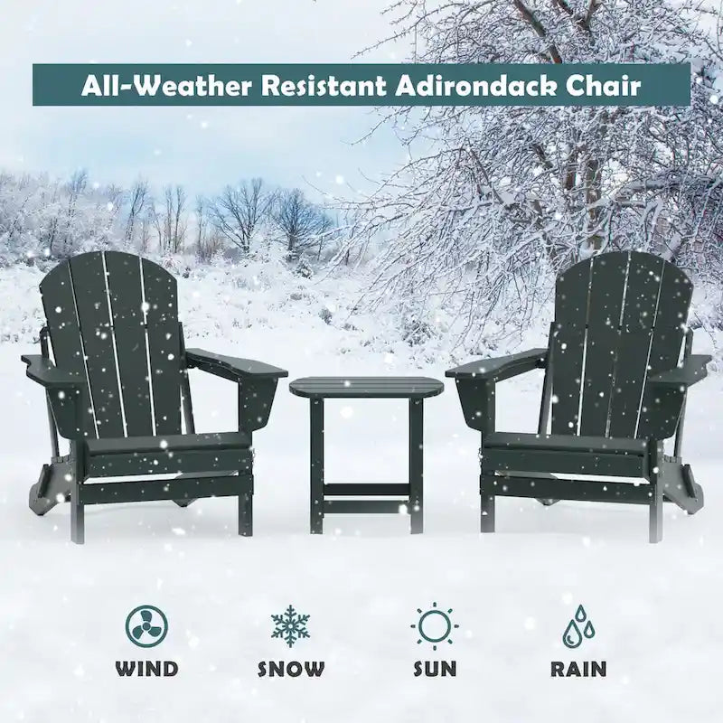 Fauteuil Adirondack d'extérieur en polyéthylène – Pliable tout temps