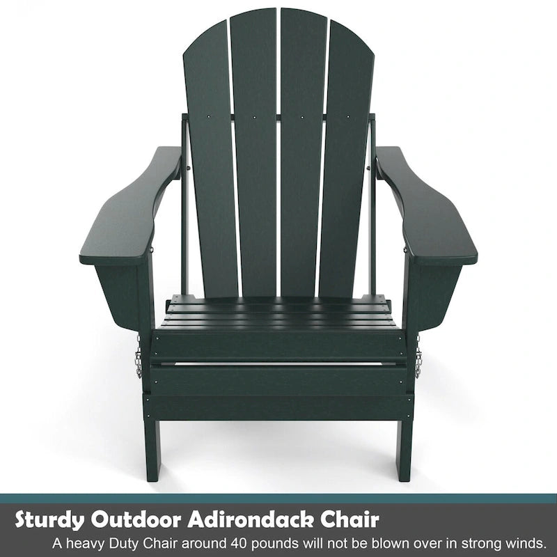 Fauteuil Adirondack d'extérieur en polyéthylène – Pliable tout temps