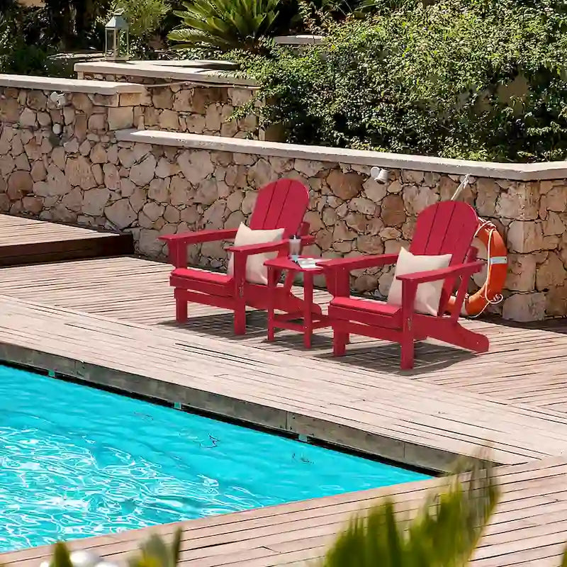 Fauteuil Adirondack d'extérieur en polyéthylène – Pliable tout temps