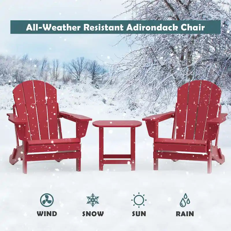 Fauteuil Adirondack d'extérieur en polyéthylène – Pliable tout temps