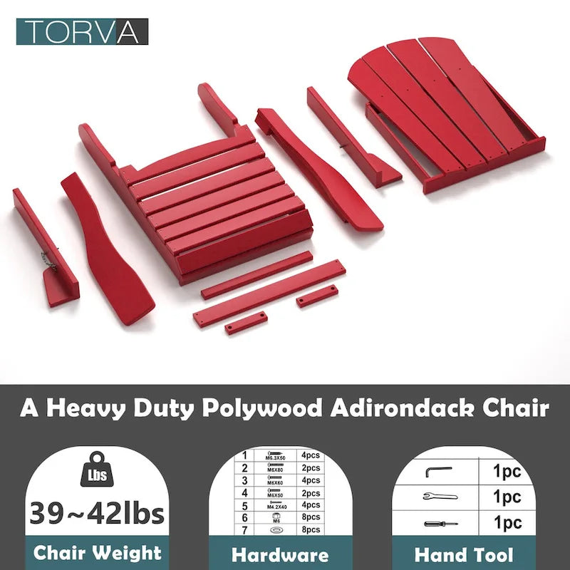Fauteuil Adirondack d'extérieur en polyéthylène – Pliable tout temps