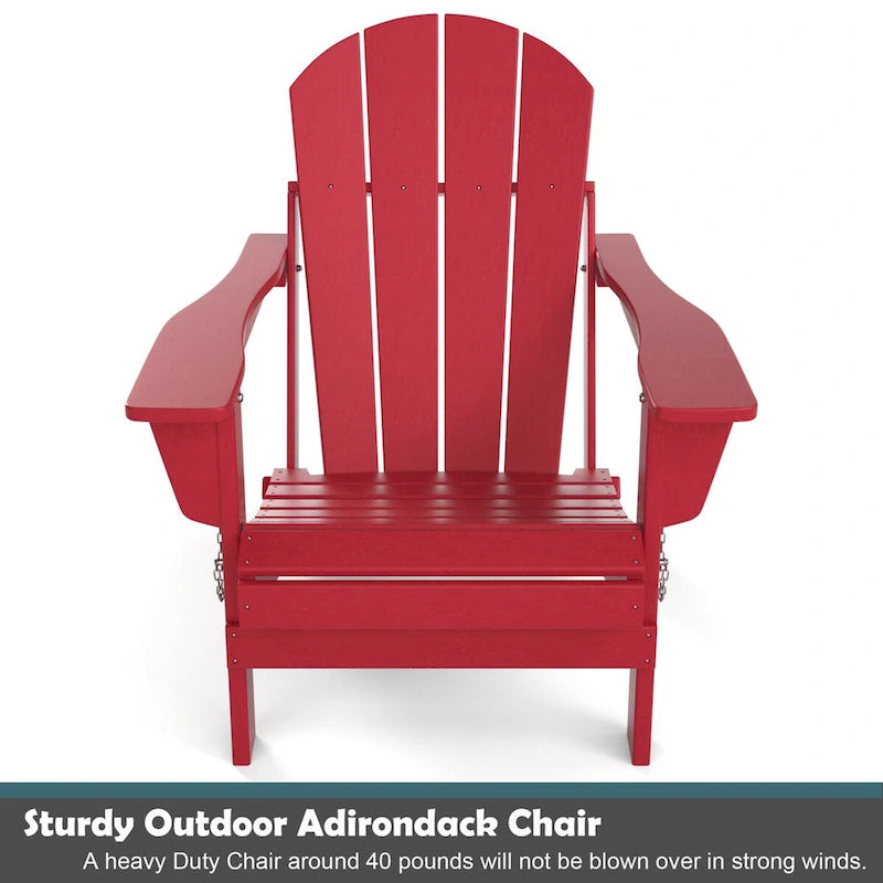 Fauteuil Adirondack d'extérieur en polyéthylène – Pliable tout temps