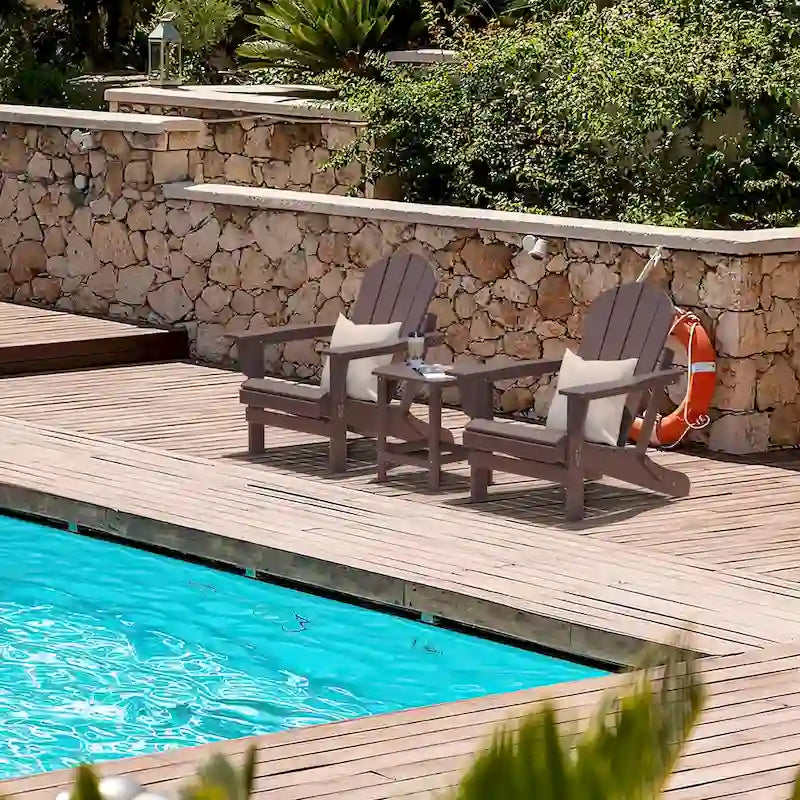 Fauteuil Adirondack d'extérieur en polyéthylène – Pliable tout temps