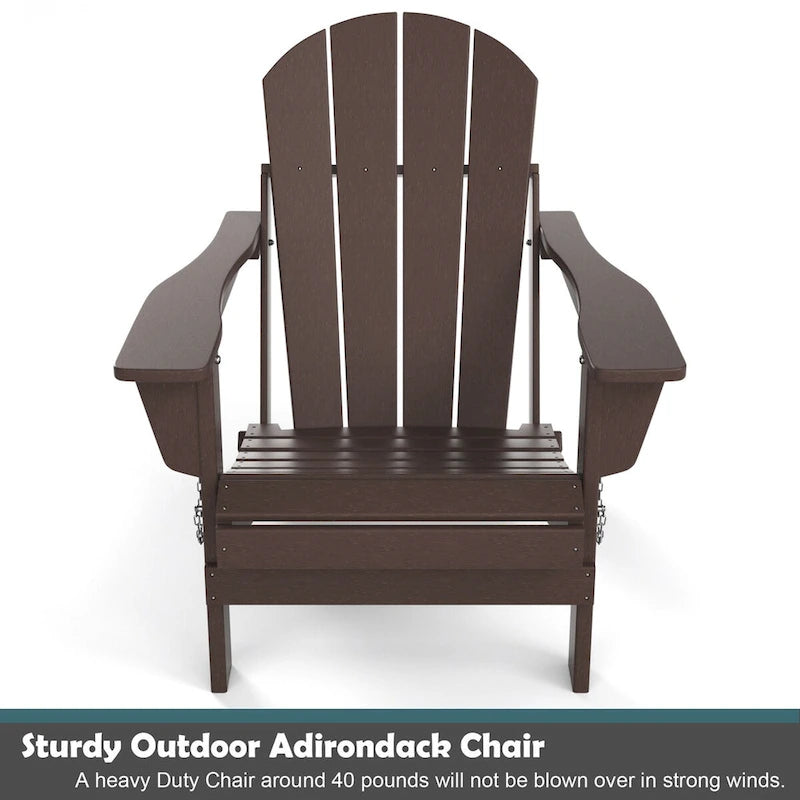 Fauteuil Adirondack d'extérieur en polyéthylène – Pliable tout temps