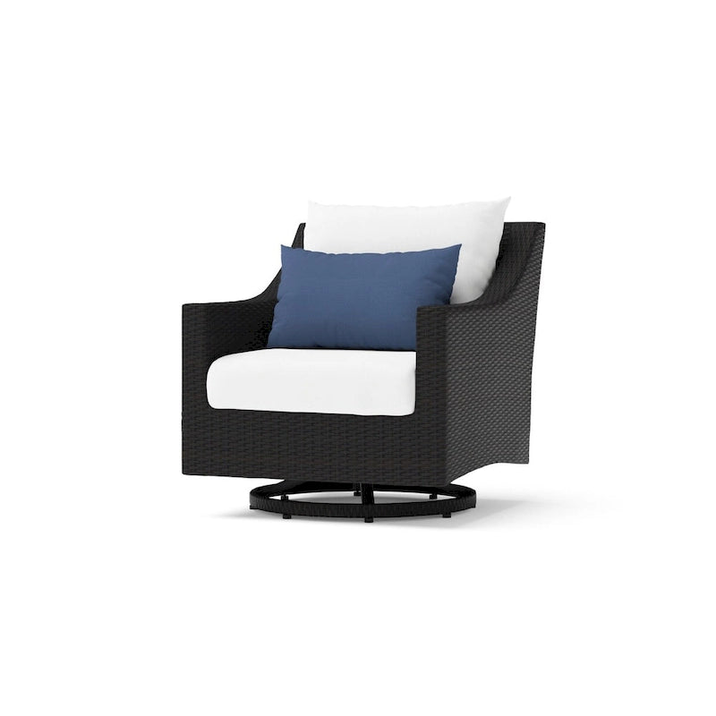 Ensemble Deco 5 pièces de fauteuils de jardin pivotants en aluminium avec poufs