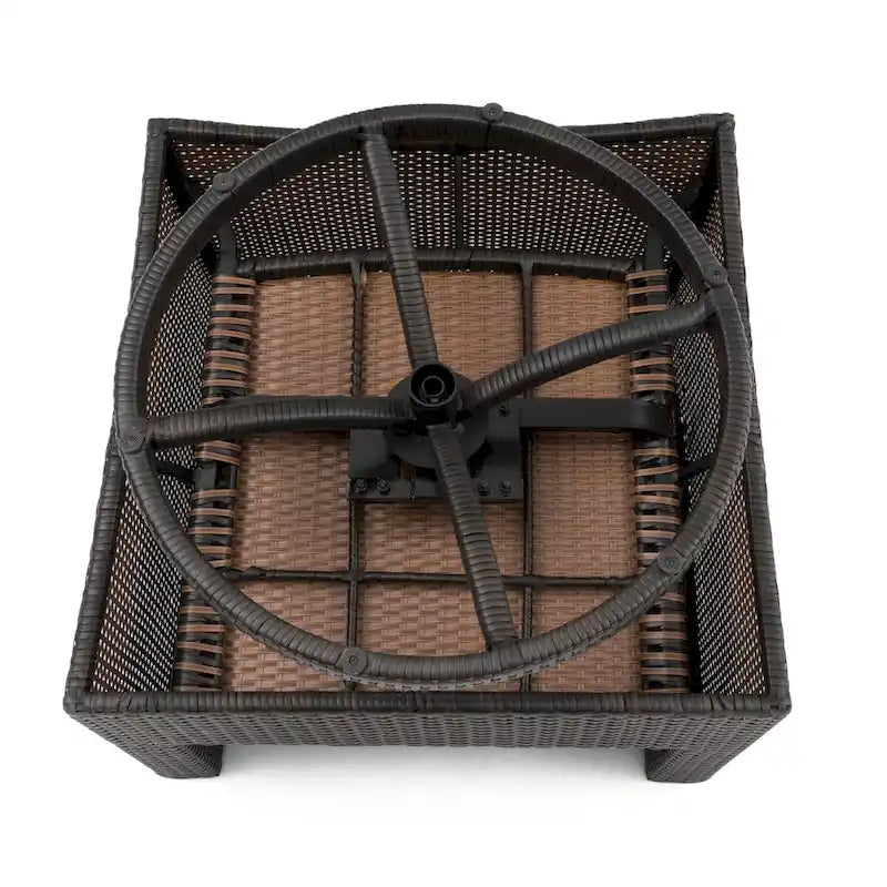 Ensemble Deco 5 pièces de fauteuils de jardin pivotants en aluminium avec poufs