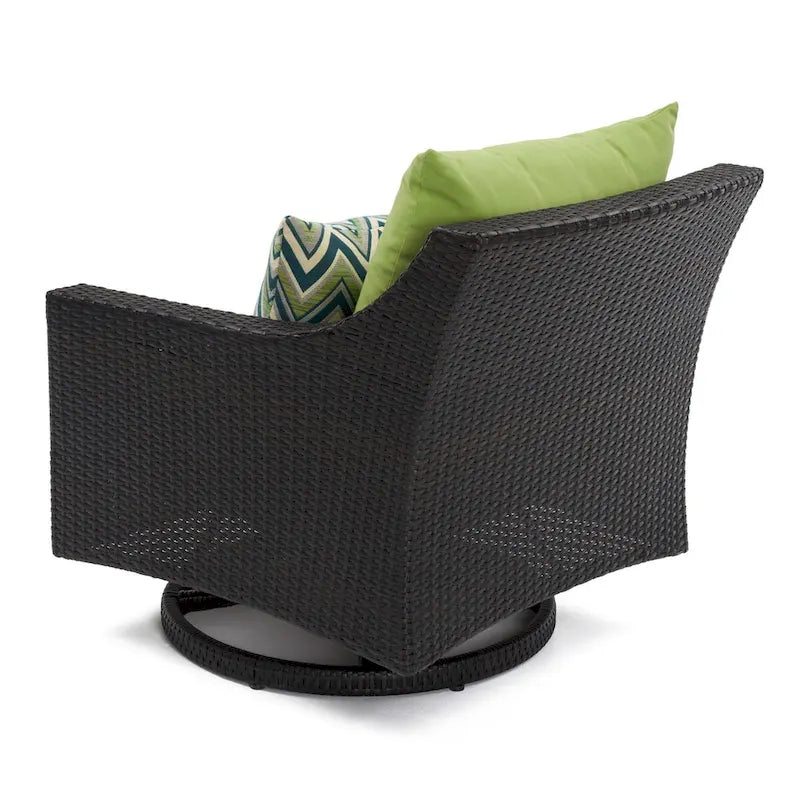 Ensemble Deco 5 pièces de fauteuils de jardin pivotants en aluminium avec poufs