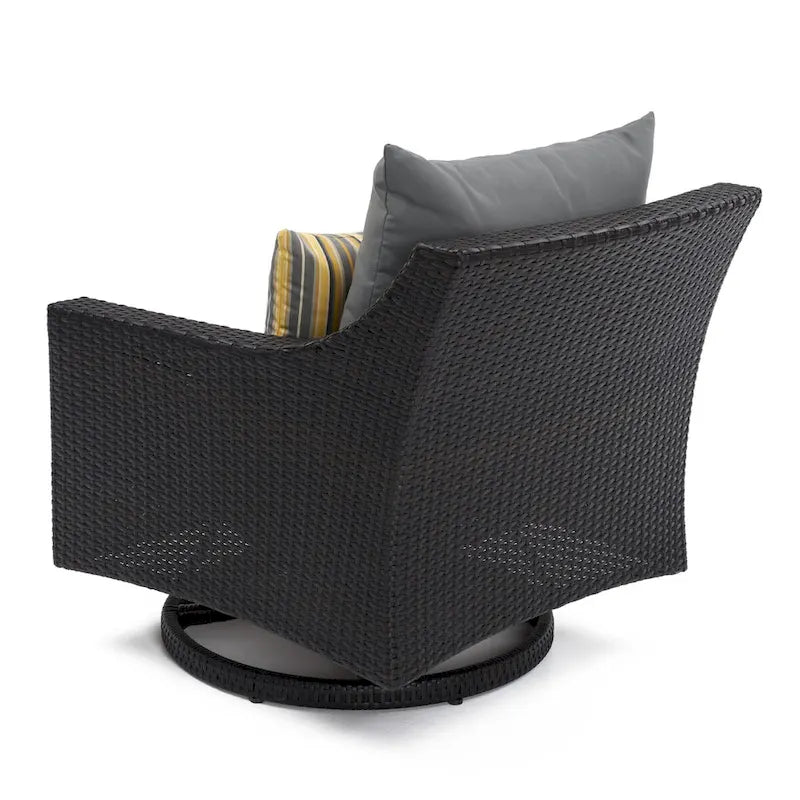 Ensemble Deco 5 pièces de fauteuils de jardin pivotants en aluminium avec poufs