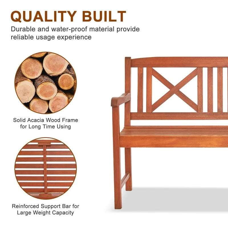 Banc en bois d'acacia de 119 cm - N/A