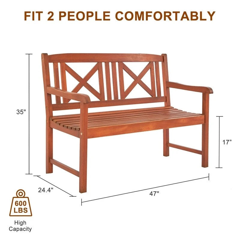 Banc en bois d'acacia de 119 cm - N/A