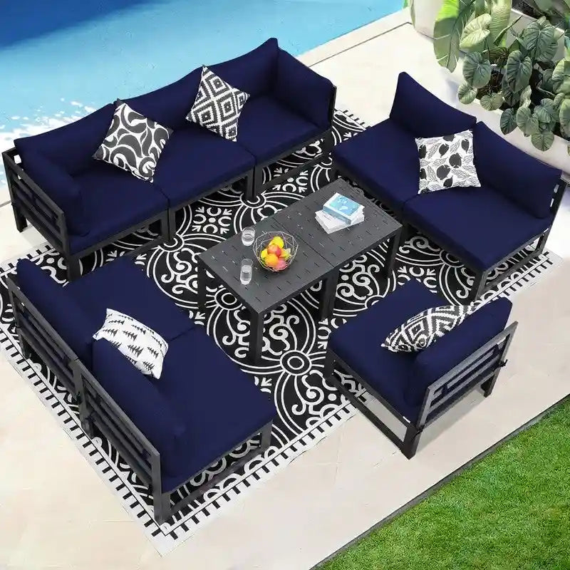 FINCATI Salon de Jardin Modulable d'Extérieur en Aluminium avec Table