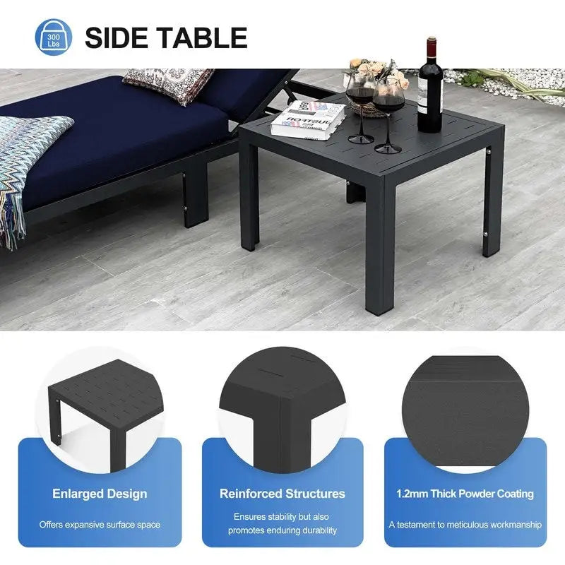 FINCATI Salon de Jardin Modulable d'Extérieur en Aluminium avec Table