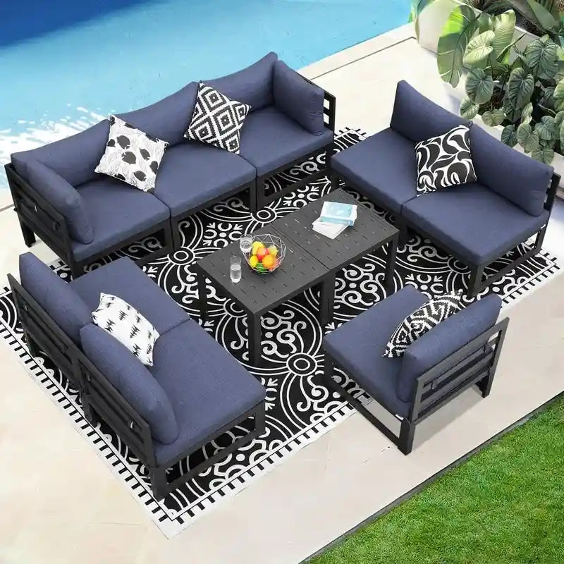 FINCATI Salon de Jardin Modulable d'Extérieur en Aluminium avec Table