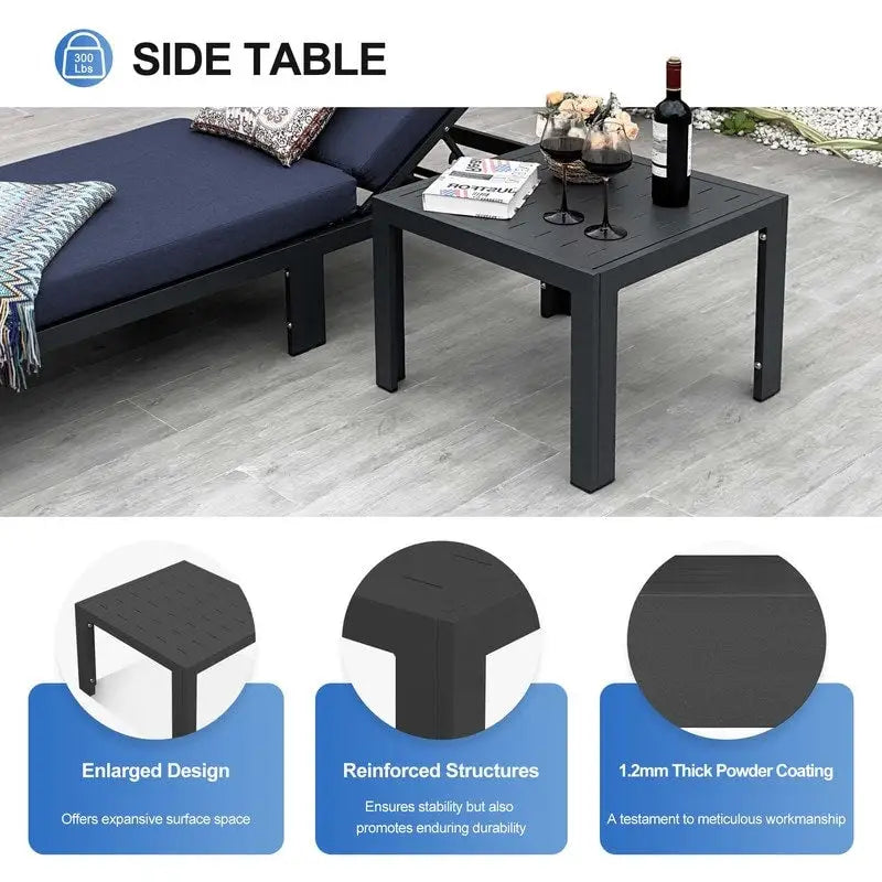 FINCATI Salon de Jardin Modulable d'Extérieur en Aluminium avec Table