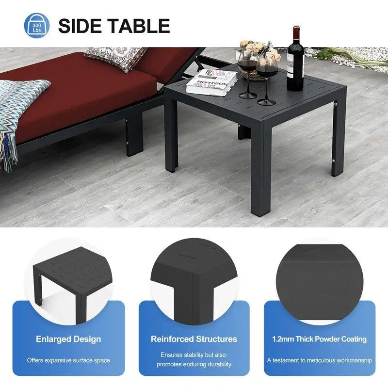 FINCATI Salon de Jardin Modulable d'Extérieur en Aluminium avec Table