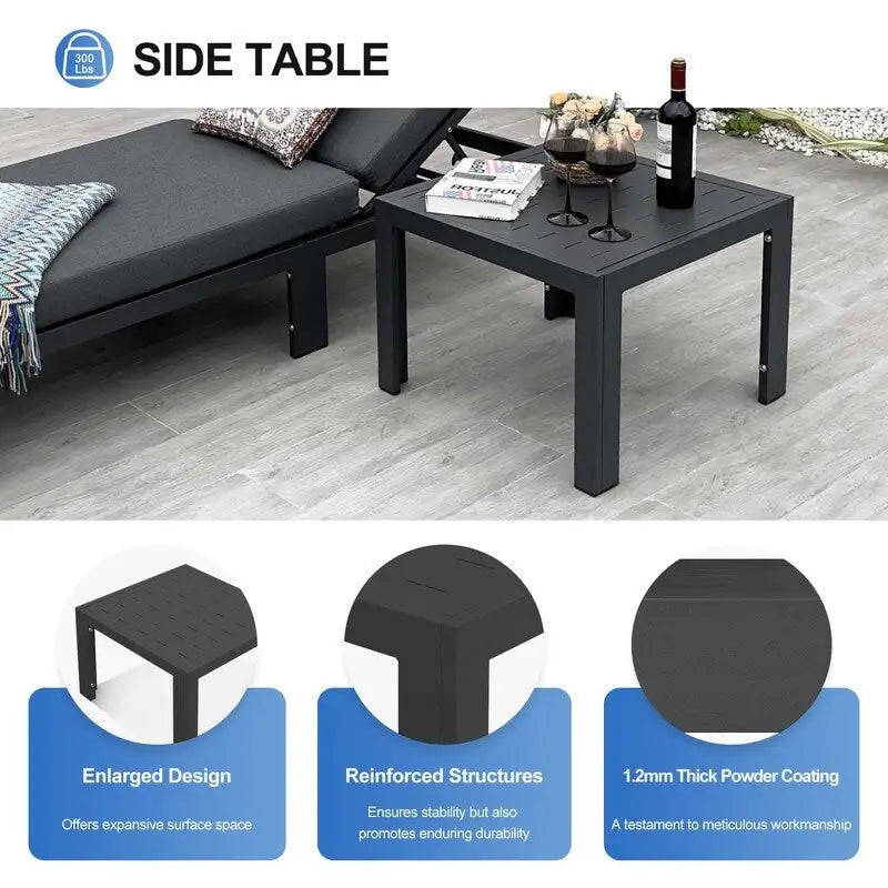 FINCATI Salon de Jardin Modulable d'Extérieur en Aluminium avec Table