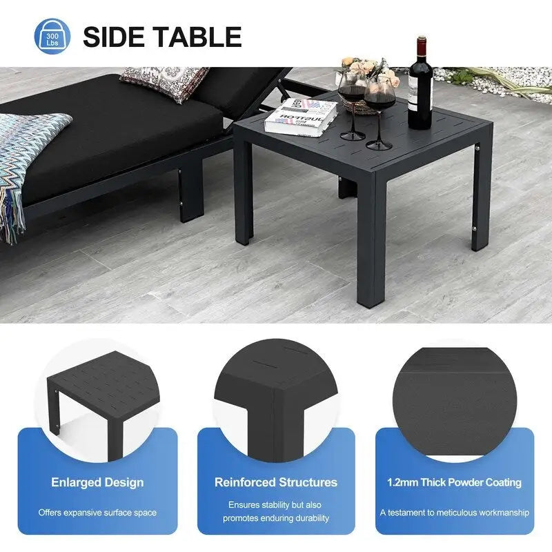 FINCATI Salon de Jardin Modulable d'Extérieur en Aluminium avec Table
