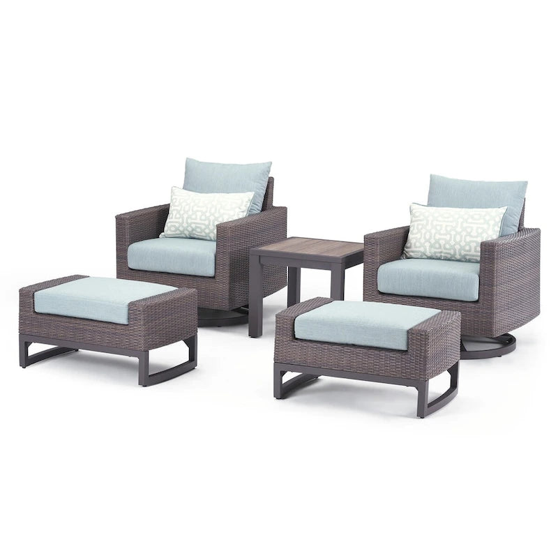 Ensemble de fauteuils de jardin Milea 5 pièces en Sunbrella