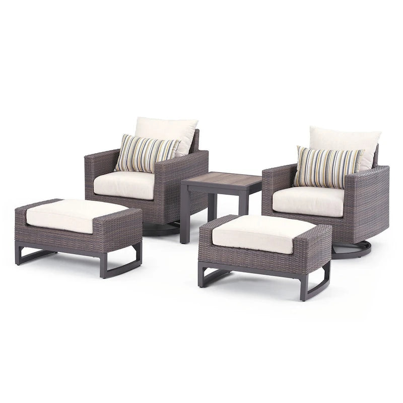 Ensemble de fauteuils de jardin Milea 5 pièces en Sunbrella