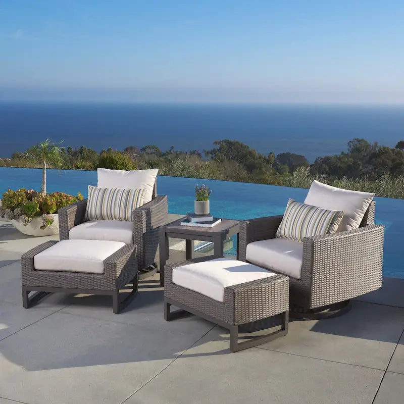 Ensemble de fauteuils de jardin Milea 5 pièces en Sunbrella