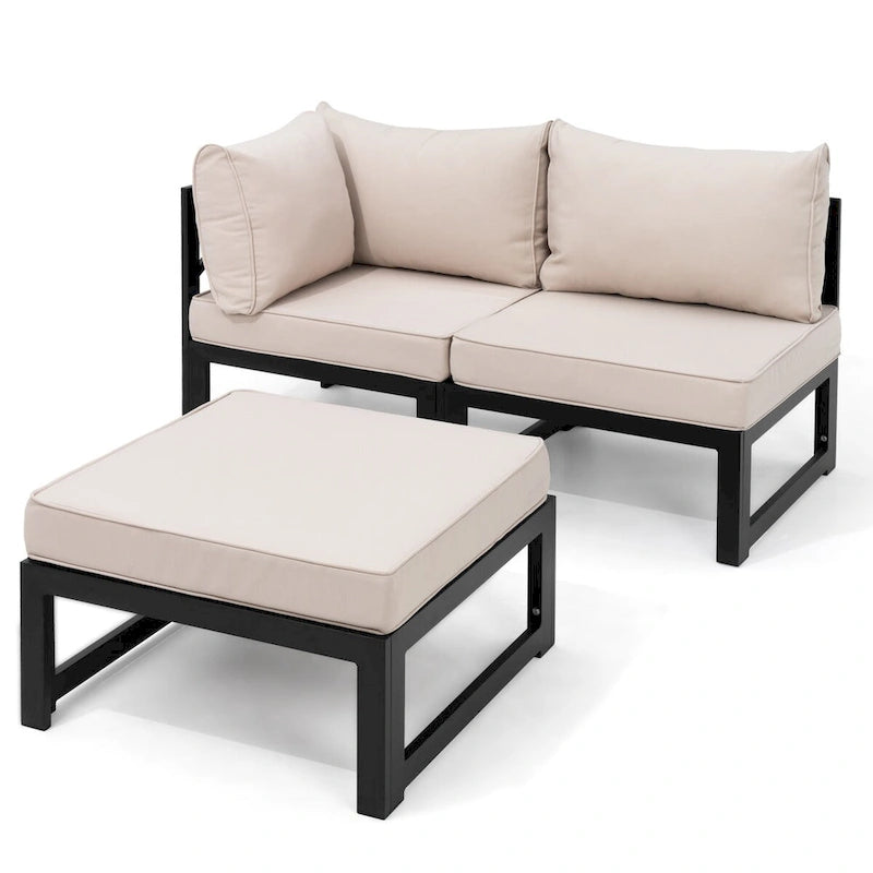 Canapé de jardin modulable avec coussins Pellebant