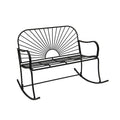 Banc à bascule d'intérieur/extérieur XBrand en fer à motif soleil, 44,5 L, pour deux personnes