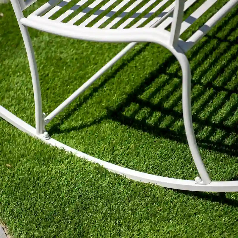 Banc à bascule d'intérieur/extérieur XBrand en fer à motif soleil, 44,5 L, pour deux personnes