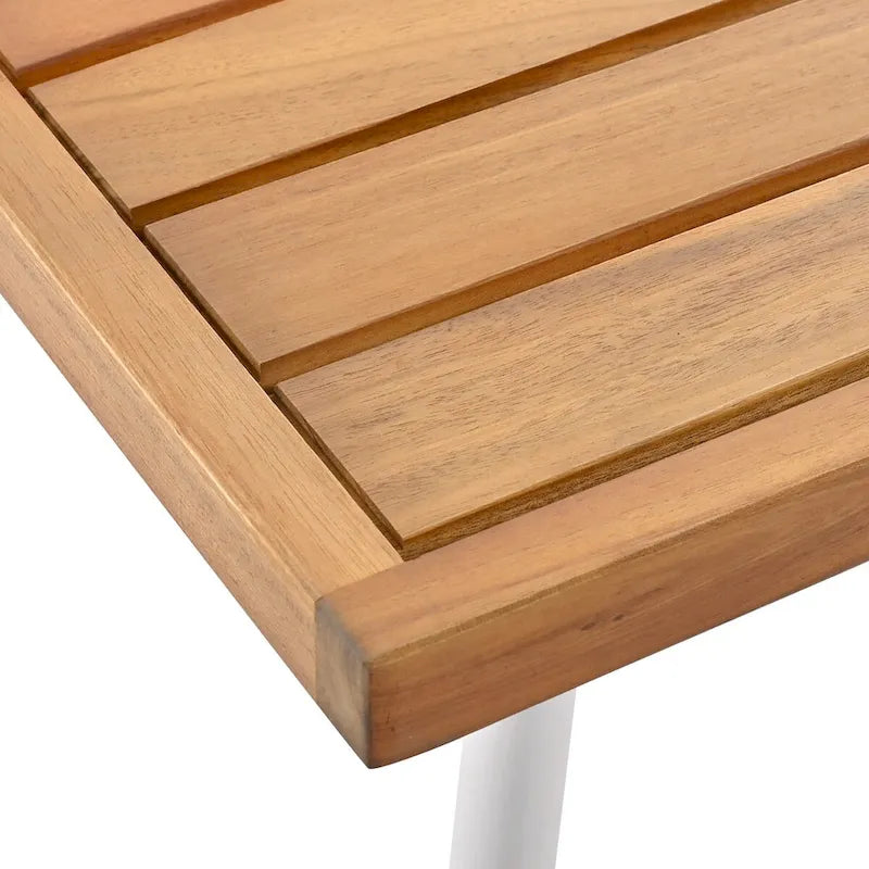 Ensemble de mobilier de jardin 4 pièces, mobilier d'extérieur avec table en bois d'acacia, ensemble de conversation de patio avec coussins