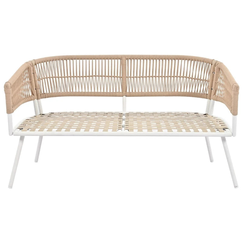 Ensemble de mobilier de jardin 4 pièces, mobilier d'extérieur avec table en bois d'acacia, ensemble de conversation de patio avec coussins