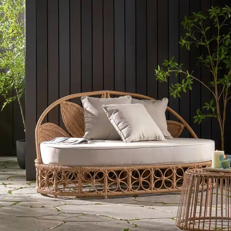 Chaise longue d'extérieur avec coussin - N/A