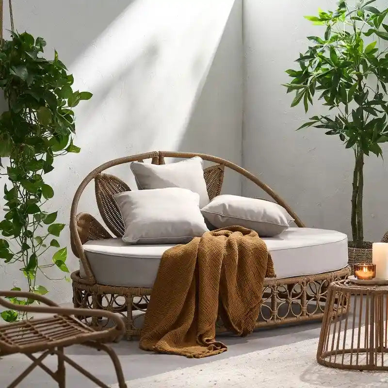 Chaise longue d'extérieur avec coussin - N/A