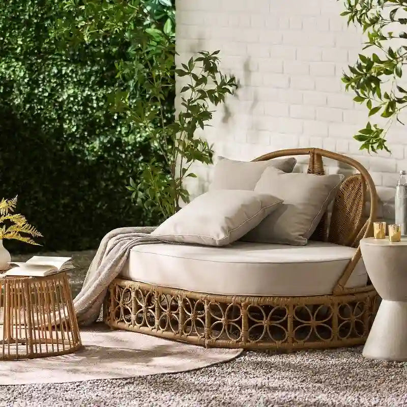 Chaise longue d'extérieur avec coussin - N/A
