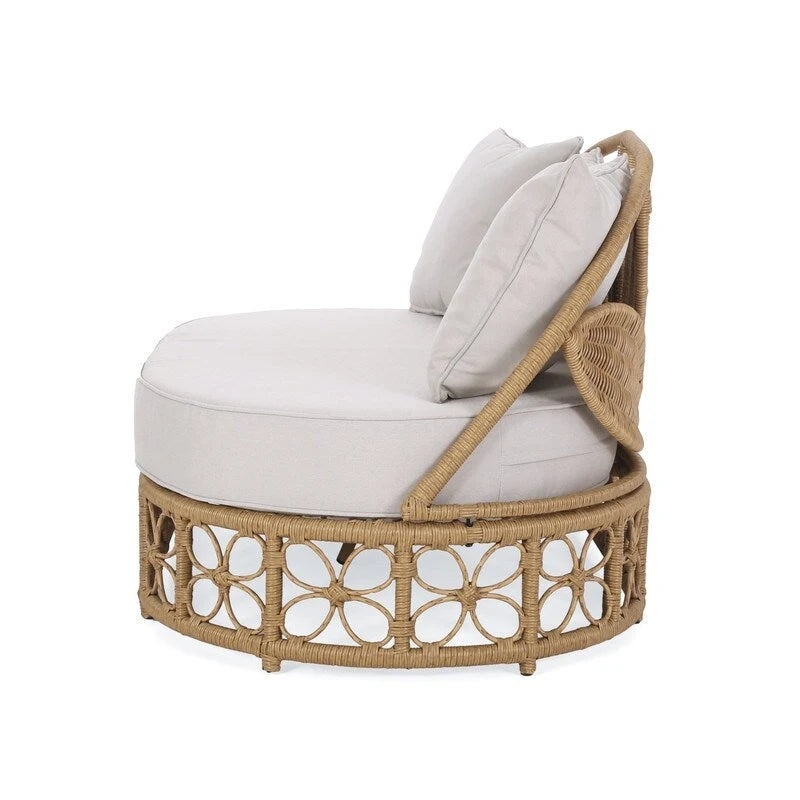 Chaise longue d'extérieur avec coussin - N/A