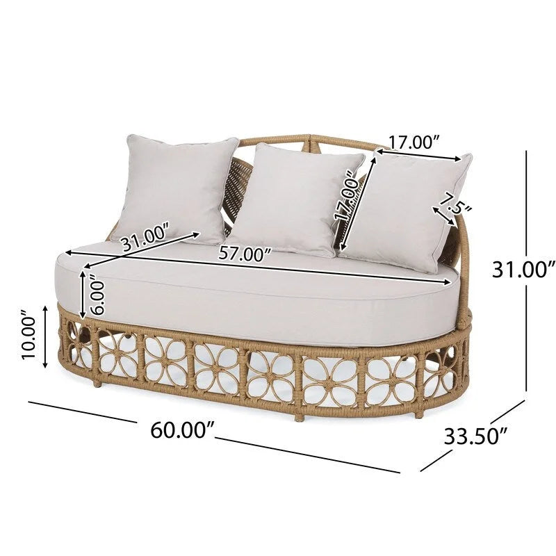 Chaise longue d'extérieur avec coussin - N/A