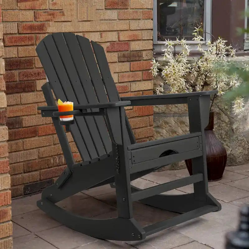 Chaise Adirondack pliante et à bascule Vrakae avec repose-pieds
