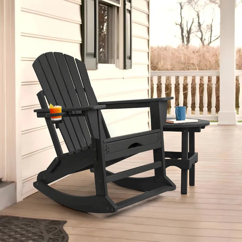 Chaise Adirondack pliante et à bascule Vrakae avec repose-pieds