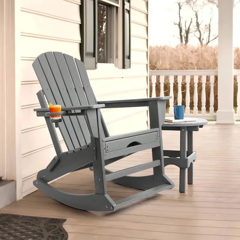 Chaise Adirondack pliante et à bascule Vrakae avec repose-pieds