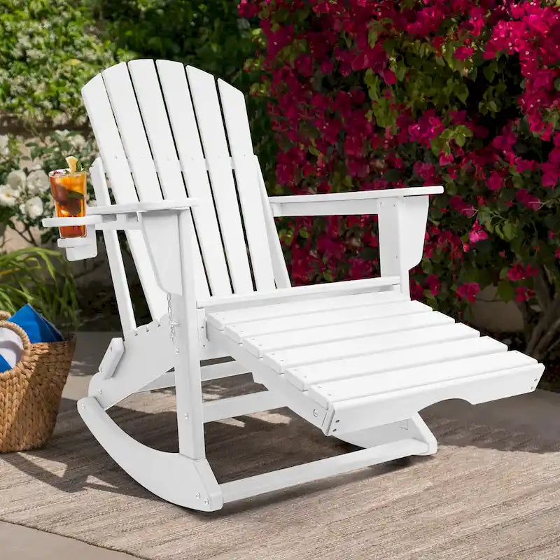 Chaise Adirondack pliante et à bascule Vrakae avec repose-pieds