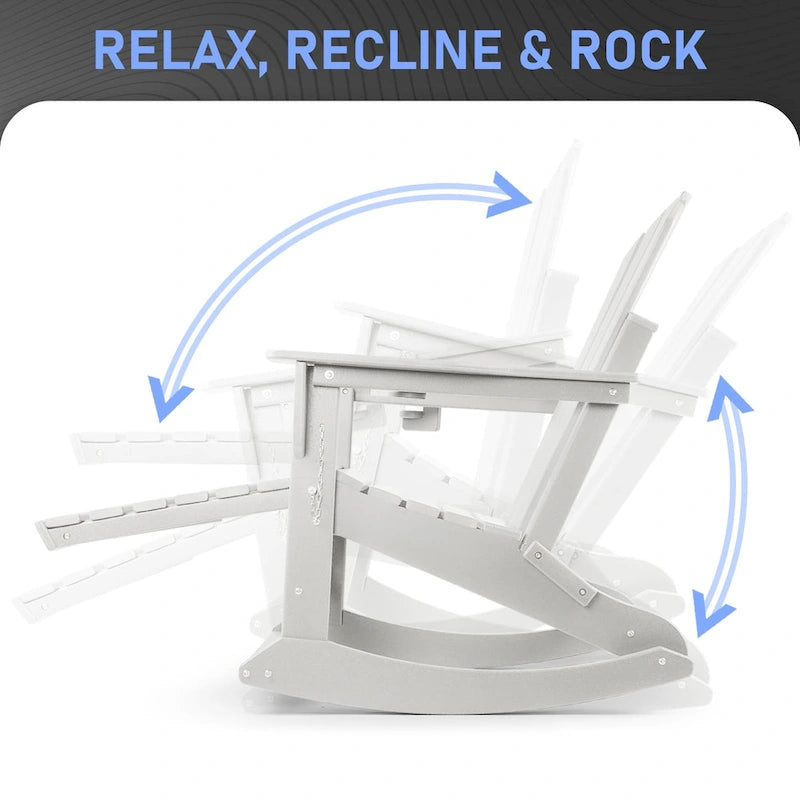 Chaise Adirondack pliante et à bascule Vrakae avec repose-pieds