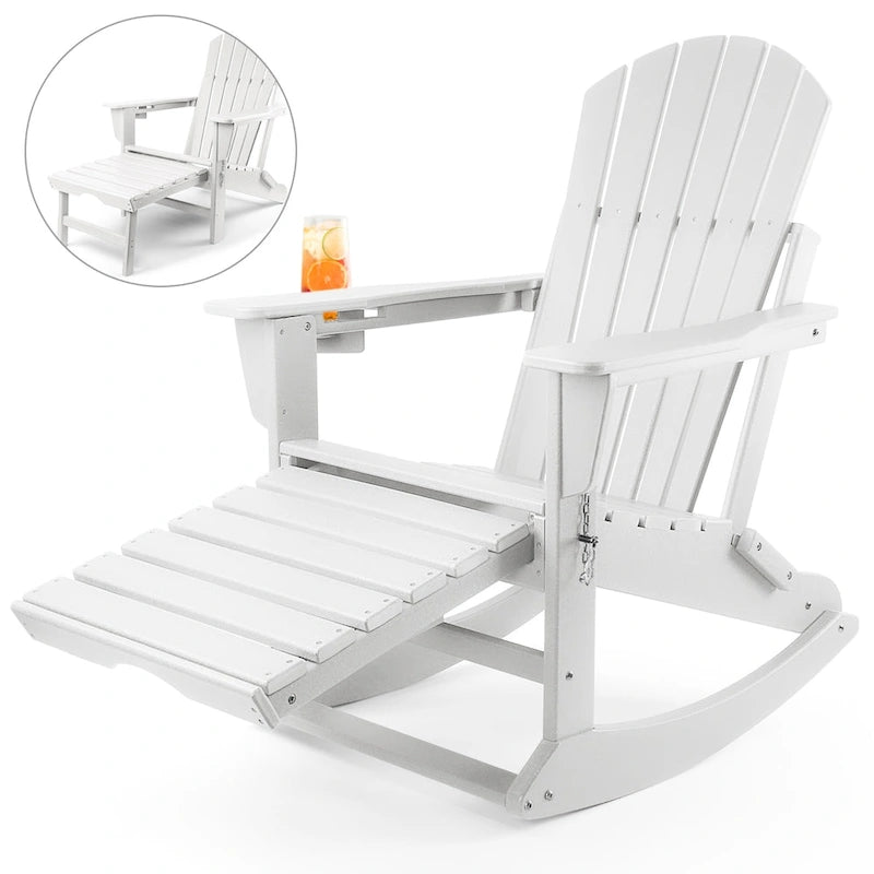 Chaise Adirondack pliante et à bascule Vrakae avec repose-pieds