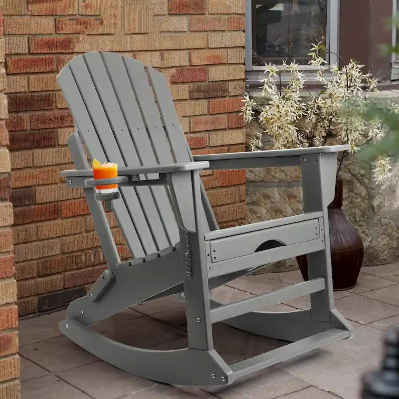 Chaise Adirondack pliante et à bascule Vrakae avec repose-pieds