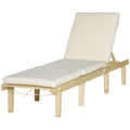 Chaise longue d'extérieur, chaise inclinable de patio avec dossier réglable à 4 positions et coussin