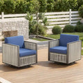 Fauteuils berçants pivotants de patio pour l'extérieur - Bleu
