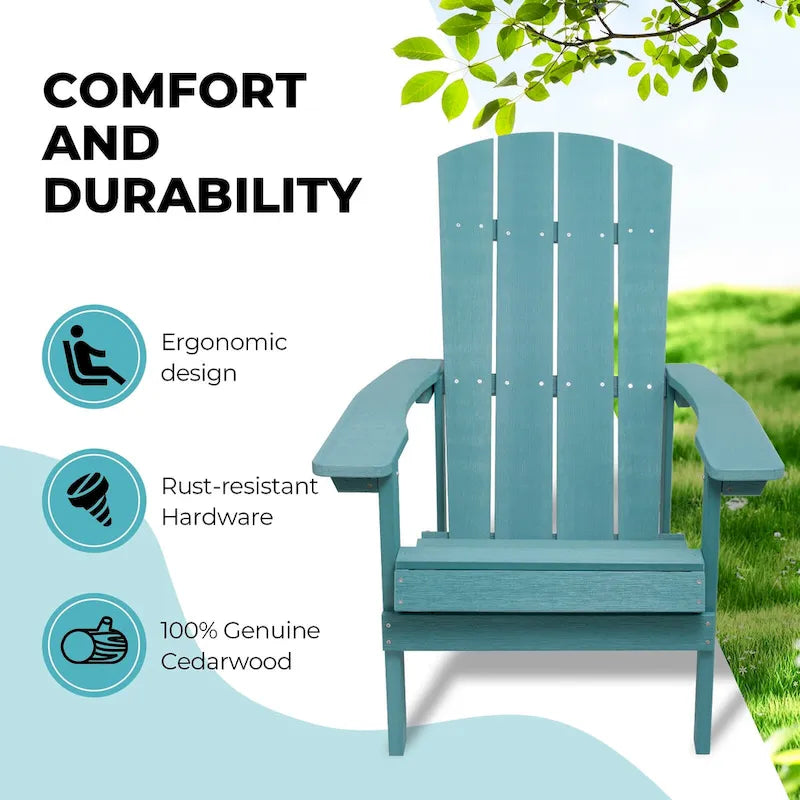 Chaises Adirondack d'extérieur en plastique résistant aux intempéries pour foyer