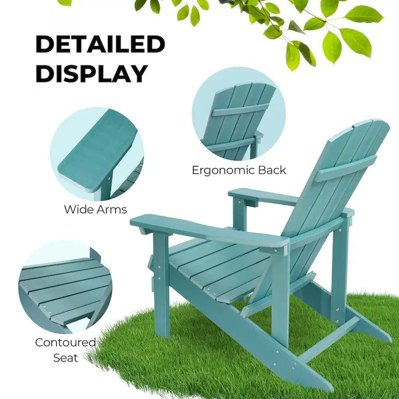 Chaises Adirondack d'extérieur en plastique résistant aux intempéries pour foyer