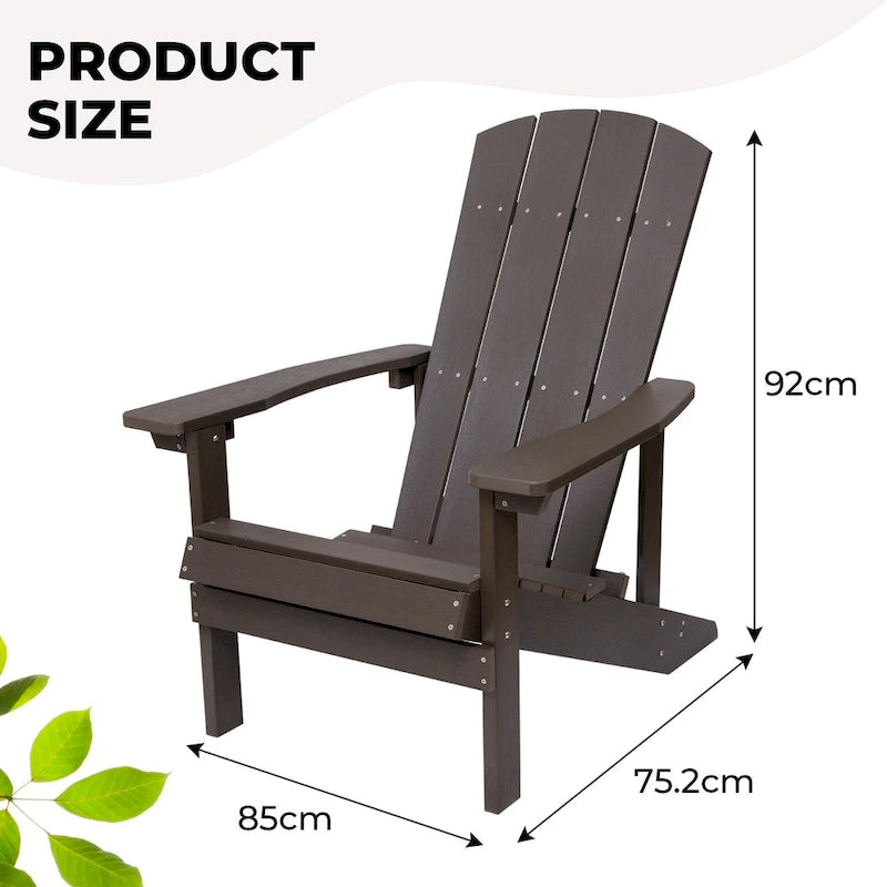 Chaises Adirondack d'extérieur en plastique résistant aux intempéries pour foyer