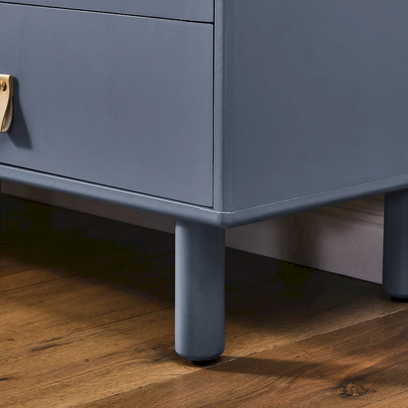 Meuble TV à tiroirs avec porte, armoire de rangement, commode, commode en bois avec poignée en cuir