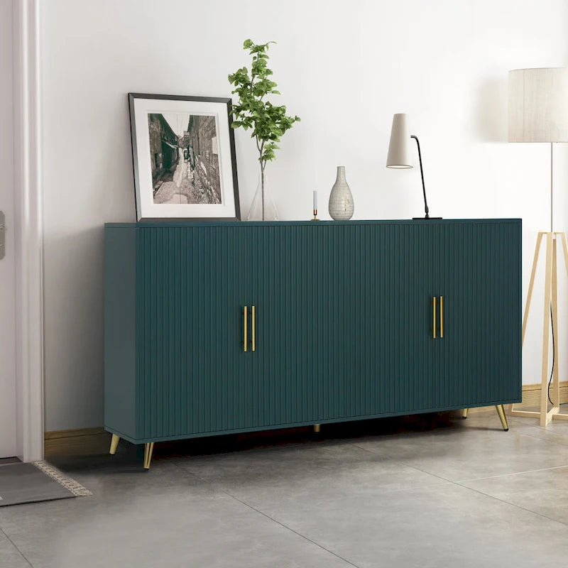 Meuble TV en bois avec armoire de rangement et étagères réglables, console TV média pour salon et chambre